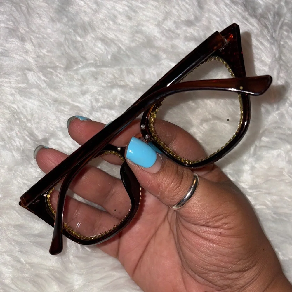 Gold Rhinestone Cat-Eye Sunglasses